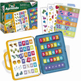 Tablero con fichas y números encajables.
