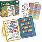 Tablero con fichas y números encajables.
