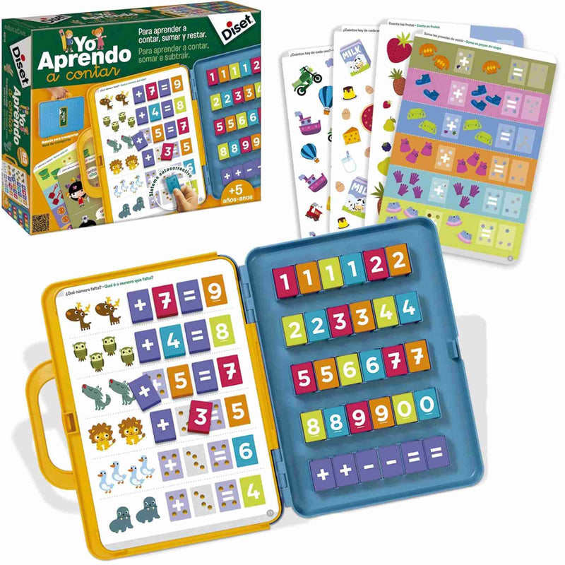 Tablero con fichas y números encajables.
