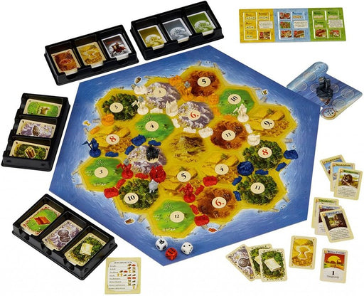 Tablero de Catan con expansión Ciudades y Caballeros montado y listo para jugar
