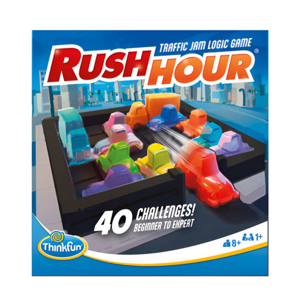 ThinkFun Rush Hour juego de lógica nueva versión con tablero de tráfico y vehículos de plástico