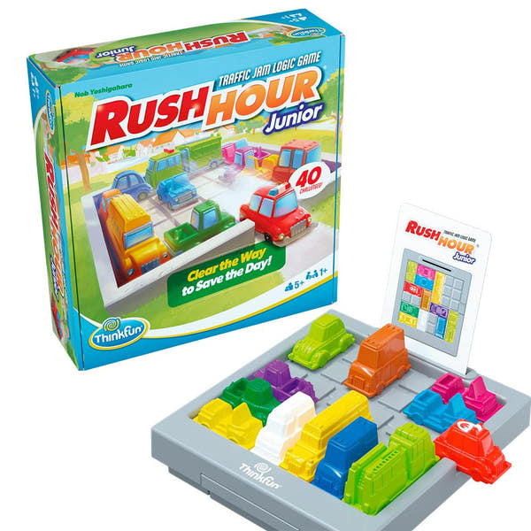 ThinkFun Rush Hour Junior juego de lógica para niños con tablero y piezas de plástico