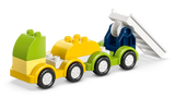 Tren de vehículos LEGO DUPLO 10474 amarillo, verde y azul con pala excavadora
