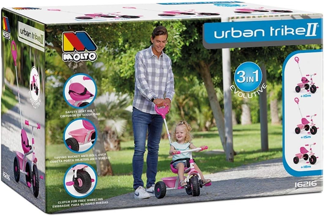 Triciclo Moltó Urban Trike Baby en color rosa.
