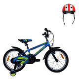 Pack Bicicleta 18'' Casper Azul y Verde + Casco Infantil - UMIT