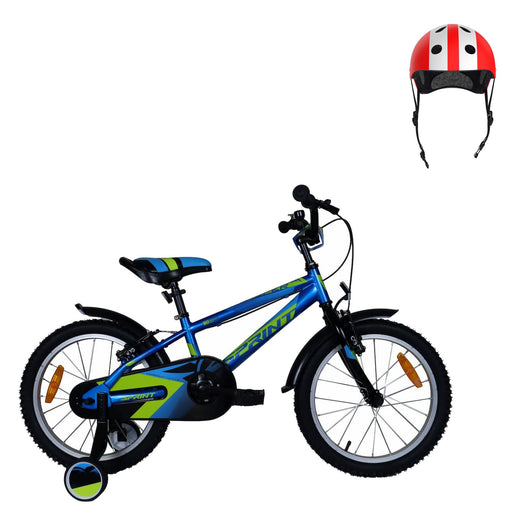 Pack Bicicleta 18'' Casper Azul y Verde + Casco Infantil - UMIT