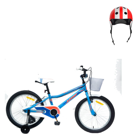 Pack Bicicleta 20'' Romina Azul y Naranja + Casco Infantil - UMIT