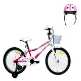 Pack Bicicleta 20'' Romina Rosa y Blanco + Casco Infantil - UMIT