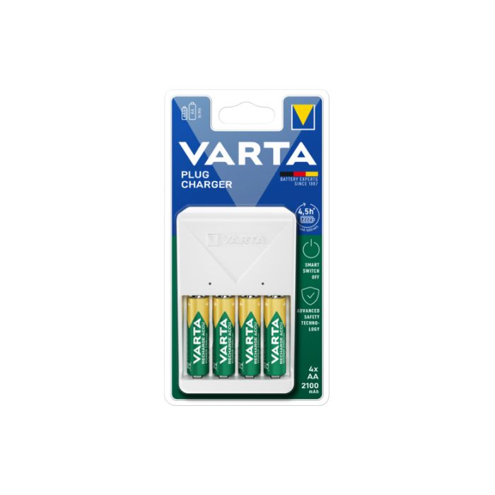 Varta Cargador de pilas Recargables Plug Charger 4x Pilas recargables (05460)