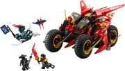 Vehículo LEGO NINJAGO dividido en moto, moto secundaria y avión