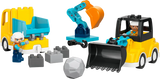 Vehículos construcción LEGO DUPLO 10475 con excavadora, camión, grúa y accesorios
