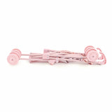 Vista de la sillita Olivia plegada, compacta y fácil de guardar, altura 63 cm ideal 3-5 años
