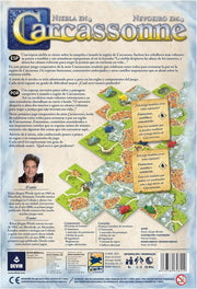 Vista del contenido completo de la caja de Niebla en Carcassonne
