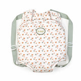 Vista frontal de la Mochila Portabebés Amanda mostrando el diseño de corazones pastel
