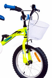 Vista lateral completa de la bicicleta UMIT Alice referencia 1625-42 en verde, destacando guardabarros decorativos, cesta práctica y estructura resistente ideal para niñas de 5 a 7 años
