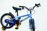 Vista lateral completa de la bicicleta UMIT Casper referencia 1626-2 en azul, destacando su diseño deportivo, guardabarros protectores y estructura robusta ideal para el aprendizaje
