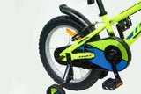 Vista lateral completa de la bicicleta UMIT Casper referencia 1626-42 en verde, destacando guardabarros protectores, estructura robusta y diseño moderno ideal para niños de 5 a 7 años
