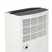 Vista lateral del DH 3010 con asa y ruedas para transporte fácil.
