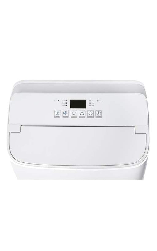 Vista lateral del aire acondicionado con rejillas abiertas
