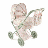 Vista lateral del cuco Amanda con capazo lavable, compatible con muñecos de 30-42 cm
