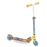 Vista lateral del patinete plegable Stitch con ruedas de 120 mm y manillar ajustable.
