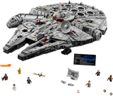 Vista superior completa del LEGO Star Wars Millennium Falcon 75192 mostrando todos los detalles de cubierta