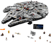 Vista superior completa del LEGO Star Wars Millennium Falcon 75192 mostrando todos los detalles de cubierta