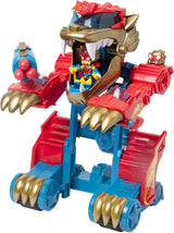 Wild Tiger Transformer Robot SuperThings mostrando transformación de modo carrera a modo ataque con figuras Wild Kid y Wild SuperThing exclusivas
