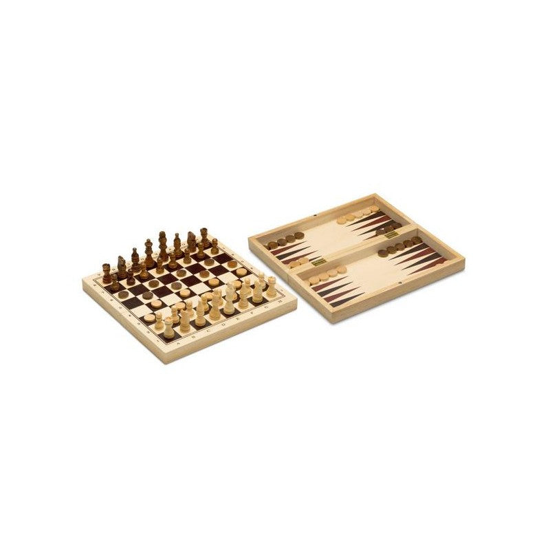 Toy Planet Échecs, dames et backgammon pliables (00648)