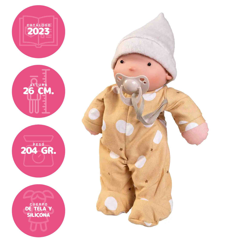Muñeca Ariel Mostaza – Organic Doll 26 cm | — Muñecas Antonio Juan, ref. 86323 (vista 3)