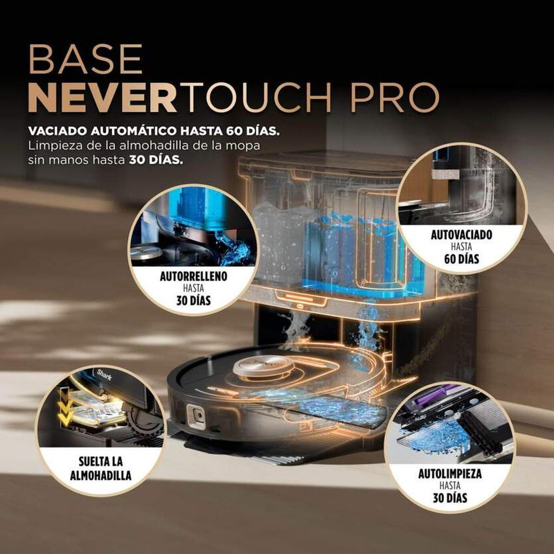 Robot Aspirador Shark RV2800ZEEU con Fregado y Autovaciado