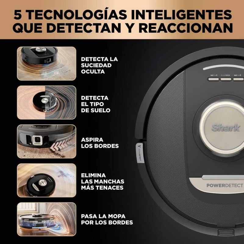 Robot Aspirador Shark RV2800ZEEU con Fregado y Autovaciado