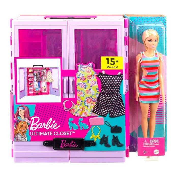 Mattel Barbie Fashionista Armario portátil para ropa de muñeca (HJL66)