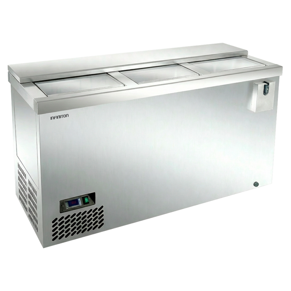 Botellero refrigerador Infiniton BCL-15H86XC4 de 438 litros en acero inoxidable con puertas correderas para hostelería