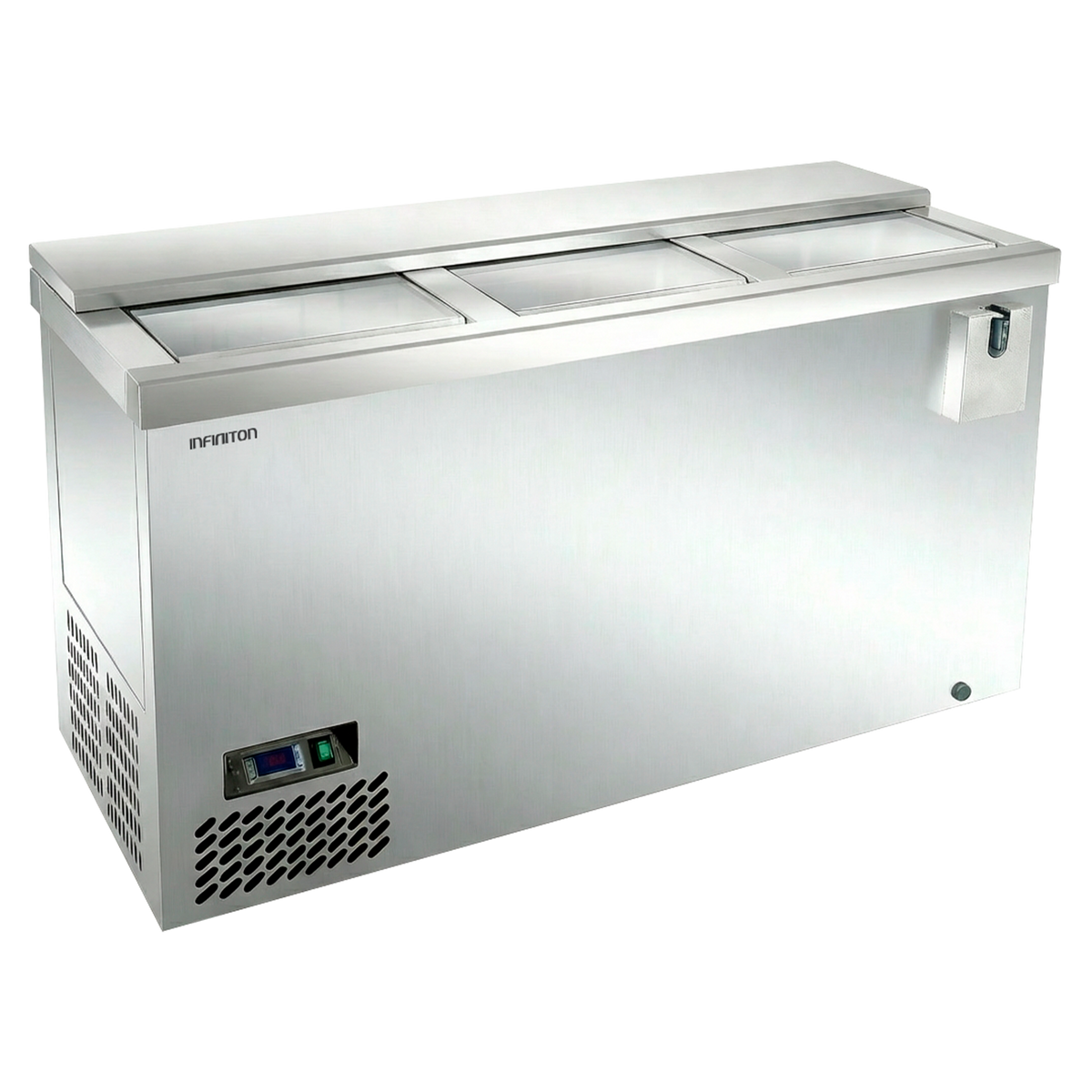 Botellero refrigerador Infiniton BCL-15H86XC4 de 438 litros en acero inoxidable con puertas correderas para hostelería