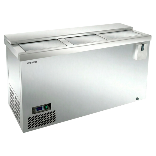 Botellero refrigerador Infiniton BCL-15H86XC4 de 438 litros en acero inoxidable con puertas correderas para hostelería