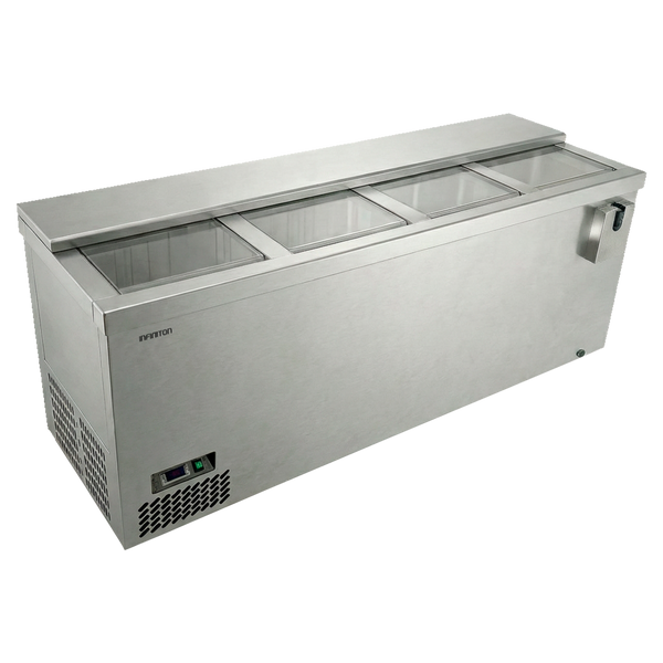 Botellero refrigerador Infiniton BCL-20H86XC4 de 612 litros en acero inoxidable con puertas correderas para hostelería
