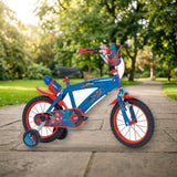 Bicicleta Huffy Spiderman 14" - Infantil con Botella Incluida en el parque