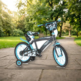 Bicicleta Infantil Toimsa 16" Blue Ice con Ruedines en el parque