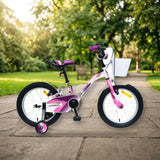 Bicicleta UMIT Alice 16" Blanca-Rosa con Cesta (1625-53) en el parque