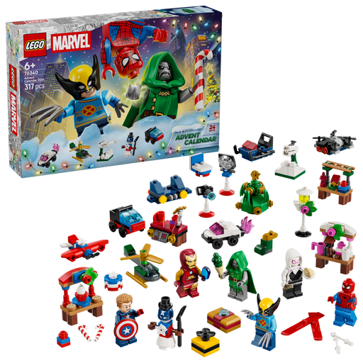 Calendario de Adviento LEGO Marvel 76340 con sus minimodelos