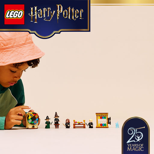 Mecanismo de ruleta giratoria de selección de casas del set LEGO 76460