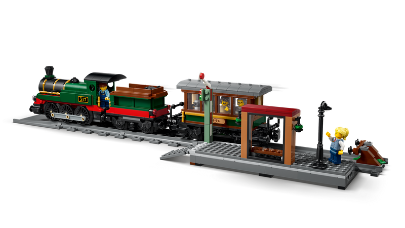 Andén de estación con marquesina, banco y farola del LEGO City 60511