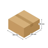 Dibujo de la caja de cartón 300 × 300 × 160 mm, medidas interiores