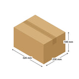 Dibujo de la caja de cartón 320 × 230 × 180 mm, medidas interiores