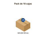 Pack de 10 cajas de cartón 320 × 230 × 180 mm