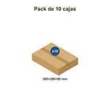 Pack de 10 cajas de cartón 380 × 280 × 80 mm
