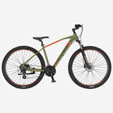Bicicleta de montaña UMIT Camaro 29 pulgadas verde con frenos de disco hidráulicos y suspensión, cuadro de aluminio