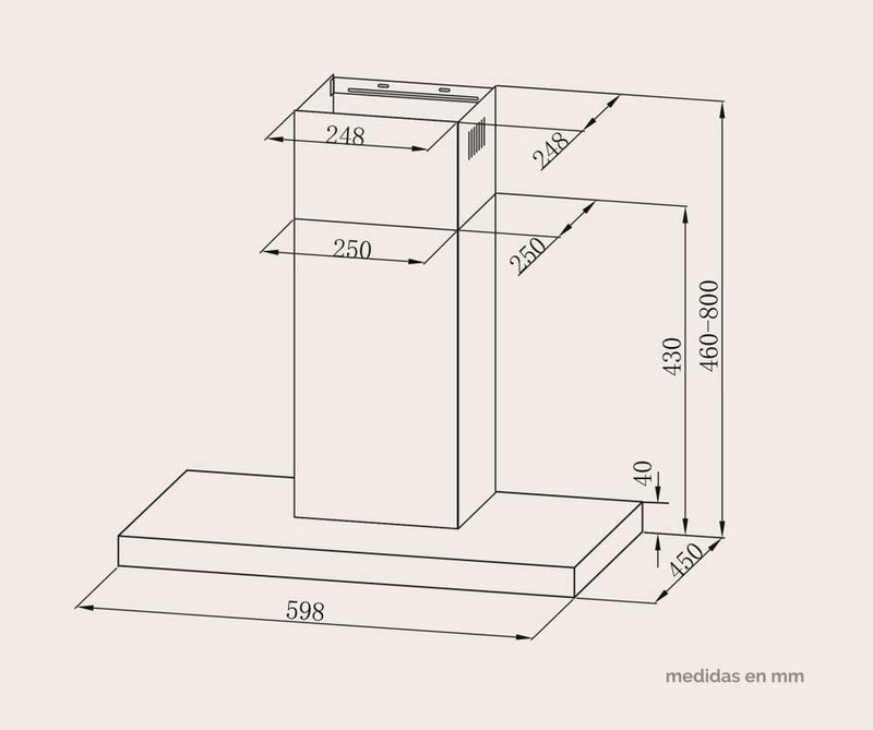 Campana Extractora Artica Aline60Bi 60cm Inox