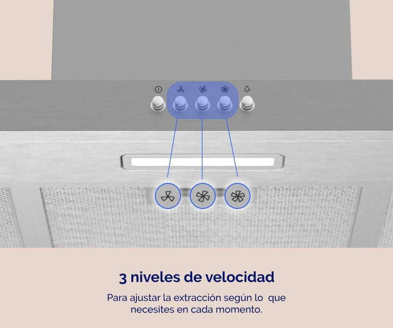 Campana Extractora Artica Aline60Bi 60cm Inox